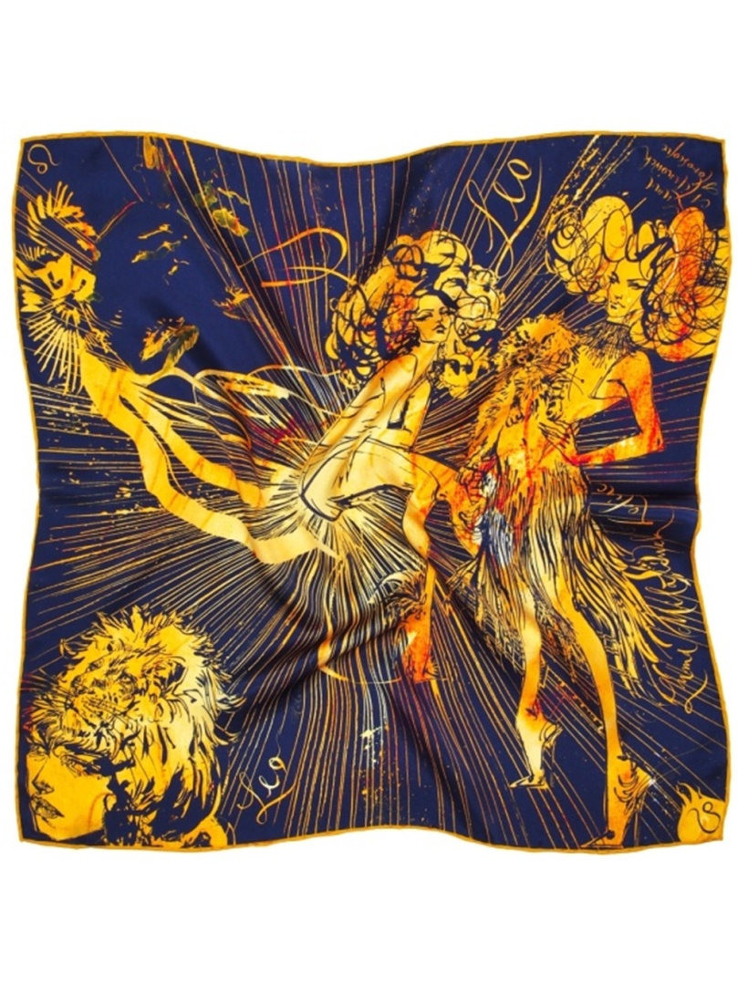 AZ-05Apaszka Jedwabna Zodiak Lew 68x68cm Anny Halarewicz